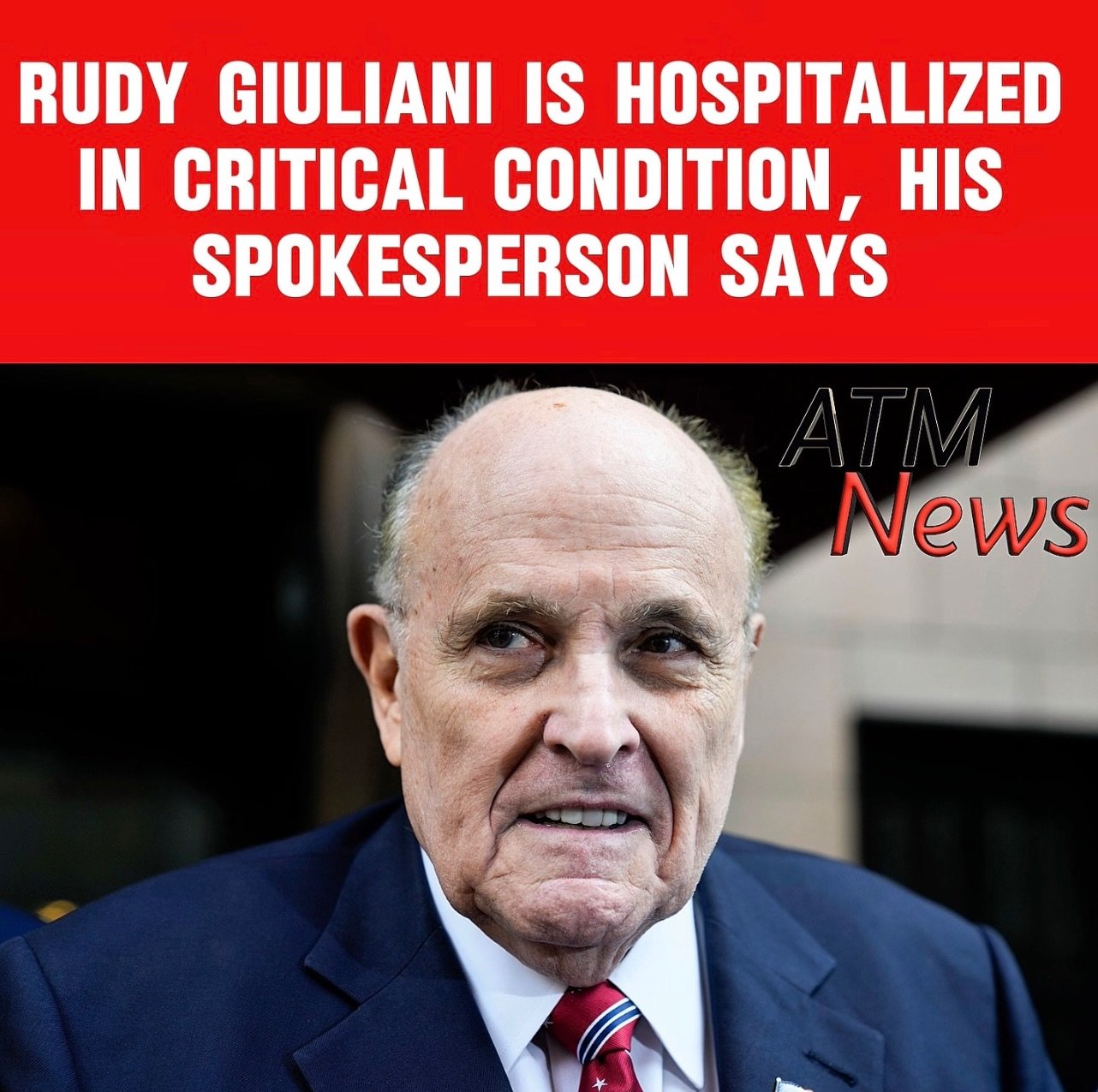 A spokesperson for former #NYC Mayor #RudyGiuliani is asking everyone to keep him in #prayers as he is currently hospitalized in critical but stable condition.—Trump took to Truth Social to react.