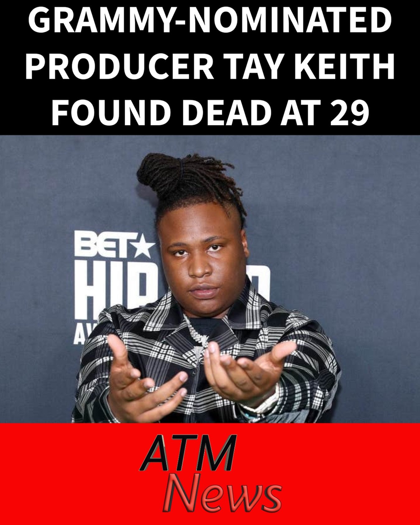 This is sad! Music producer #TayKeith, real name Brytavious Chambers, who produced some of the biggest hits, including Travis Scott’s "Sicko Mode" and "Rich Flex" by Drake and 21 Savage, was found dead at his #Nashville apartment during a welfare check on Thursday.—The cause of death is unknown at this time, but foul play is not suspected.
