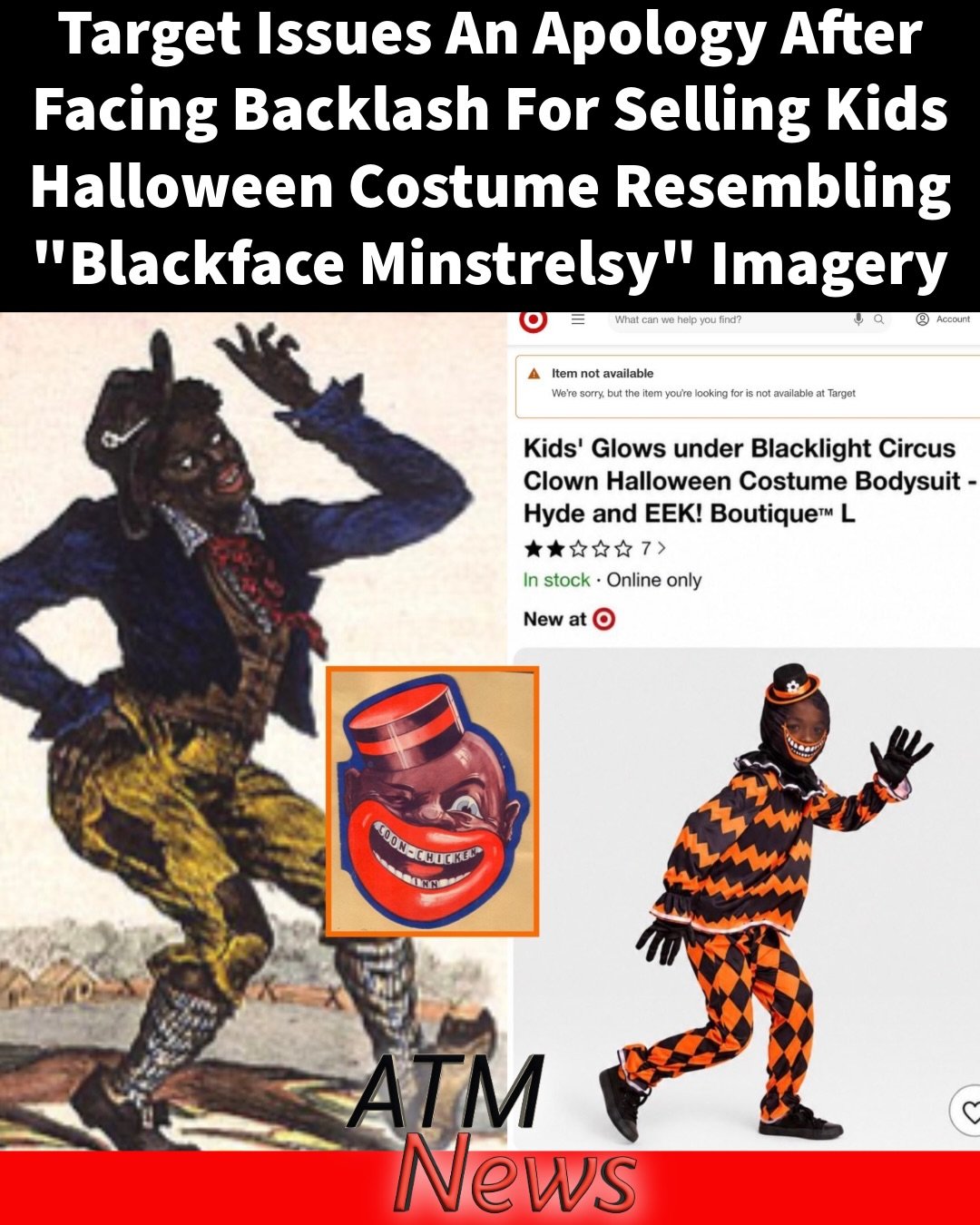 #Target pulled a #kid Halloween costume from sale and apologized after shoppers said it resembled racist blackface minstrelsy imagery.