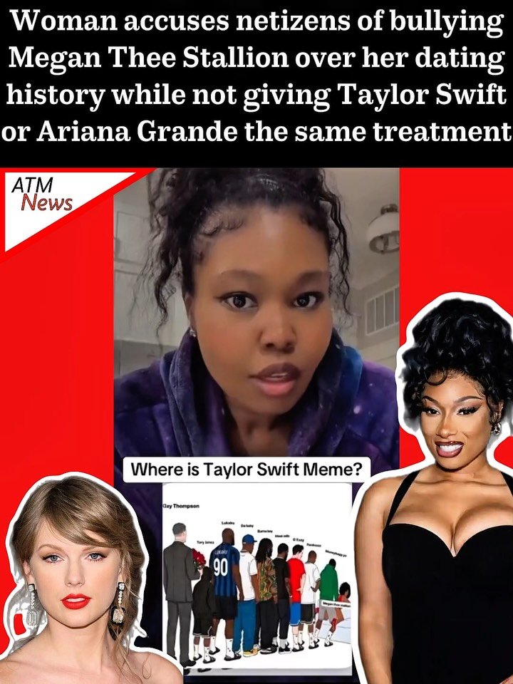 A woman is taking issue with the #MeganTheeStallion men list that has been circulating online. She calls out the internet for not making a similar list for #TaylorSwift, Kim Kardashian, or #ArianaGrande, who also have long lists of exes. She believes that Megan is being humiliated simply because she is black.