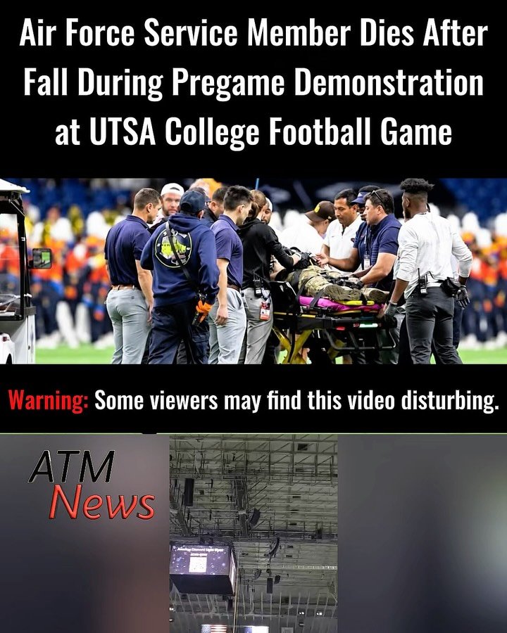 Disturbing News Report: U.S. Air Force Tech. Sgt. Ian Patterson died after falling during a rappelling demonstration before the University of Texas at San Antonio’s game against the U.S. Naval Academy on Saturday, October 17, in San Antonio, Texas.—Patterson received treatment on the field before being taken to a local hospital, where he later died, according to Nellis Air Force Base Public Affairs.—A Tactical Air Control Party instructor, Patterson had served in the Air Force for 15 years and was assigned to the 6th Combat Training Squadron, Detachment 2, at Joint Base San Antonio.—He was one of four service members scheduled to participate in the demonstration for UTSA’s annual Salute to Armed Forces and Veterans game. An investigation into the incident is underway.—May he rest in peace 🙏