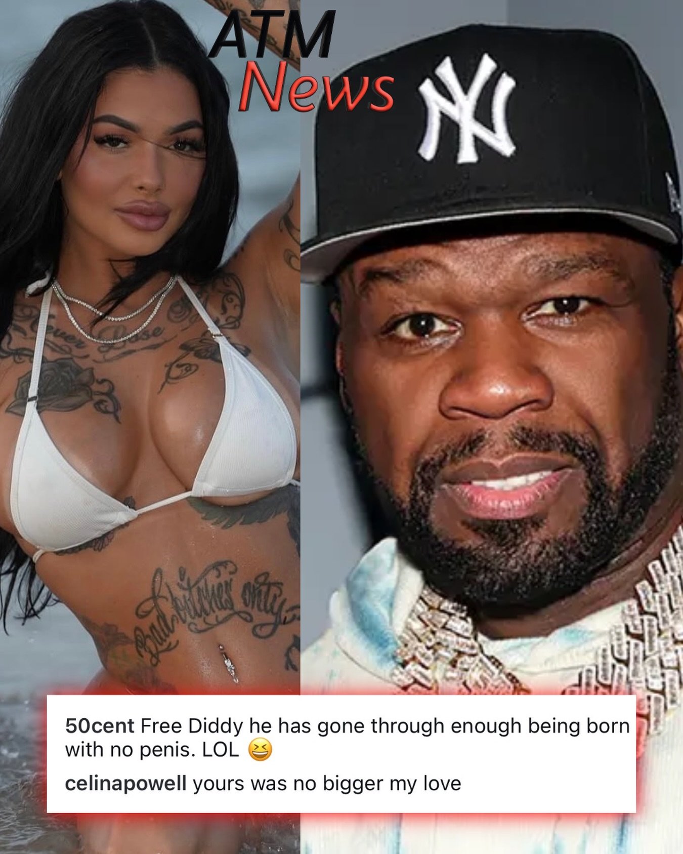 As #50Cent mocks #Diddy for having a small p*nis, #CelinaPowell claims his was no bigger.