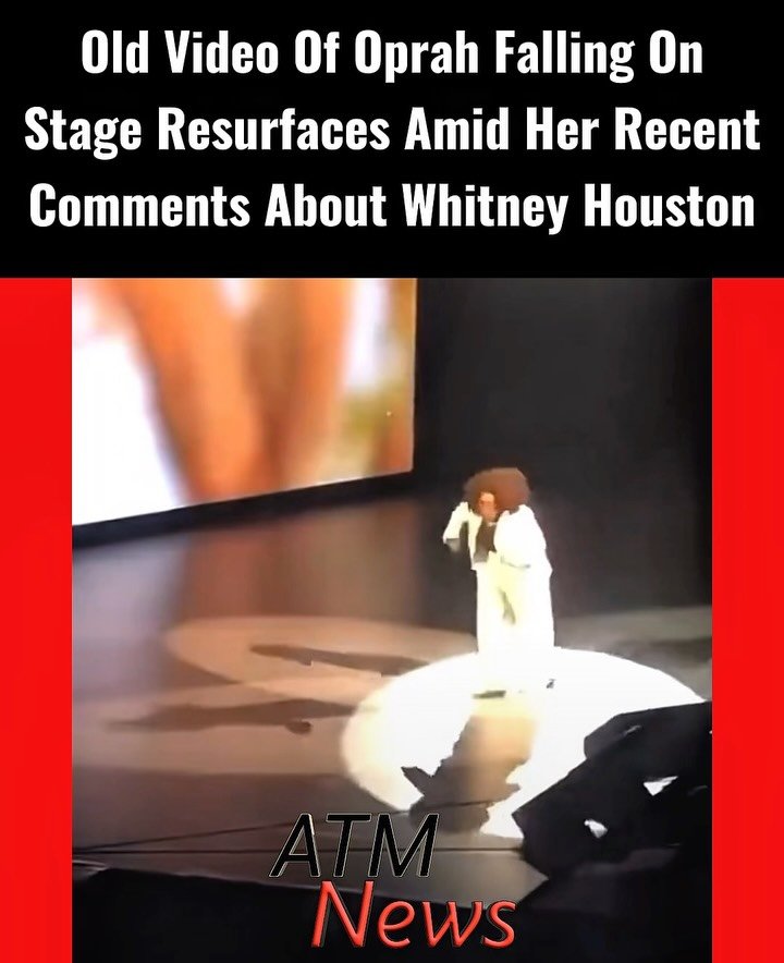 A 2020 video of #Oprah falling on stage is circulating online following her recent comments about Whitney Houston at #Cannes Lions.
