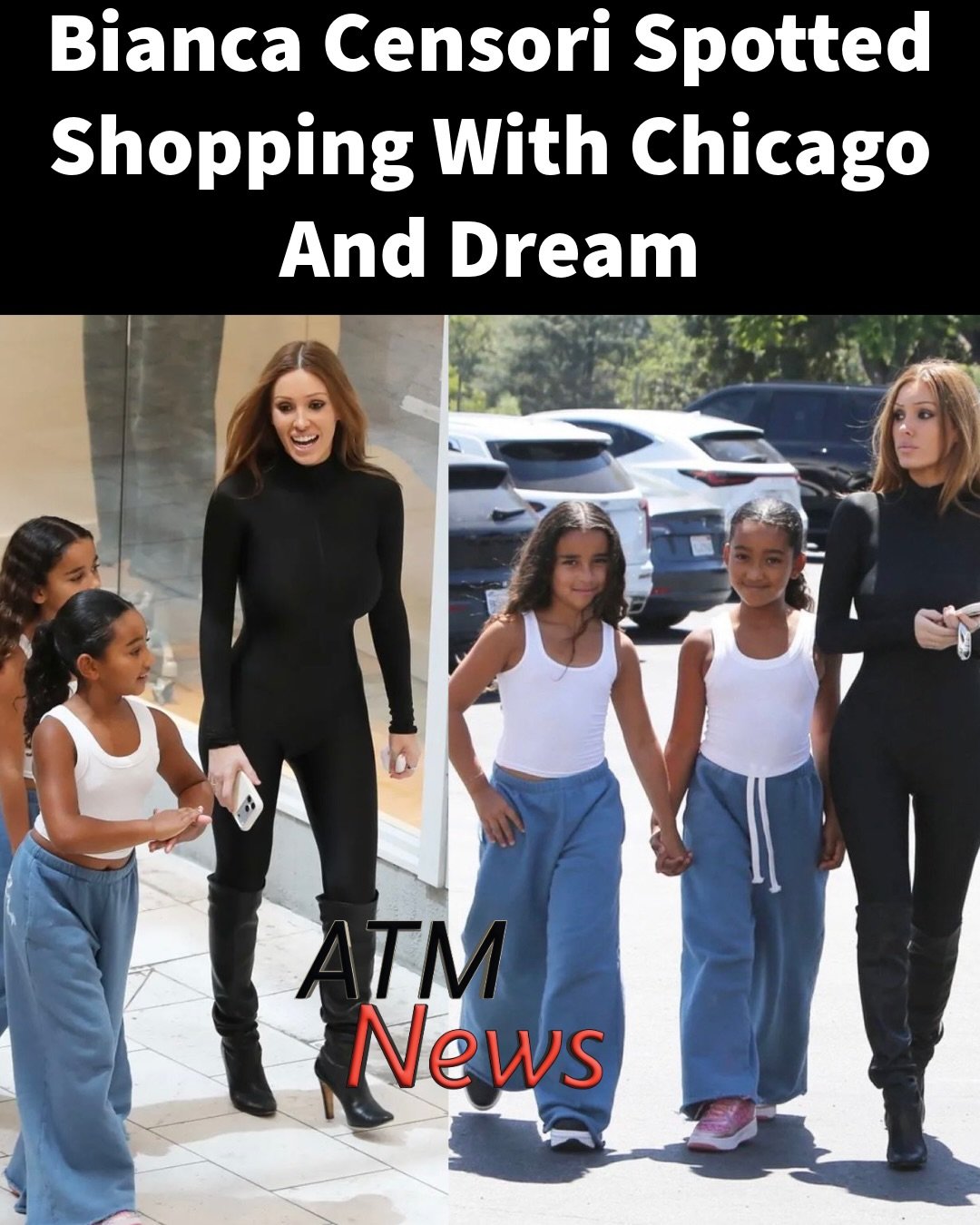 #BiancaCensori was in #Stepmama mode on Wednesday as she took Chicago West and Dream Kardashian to the mall.