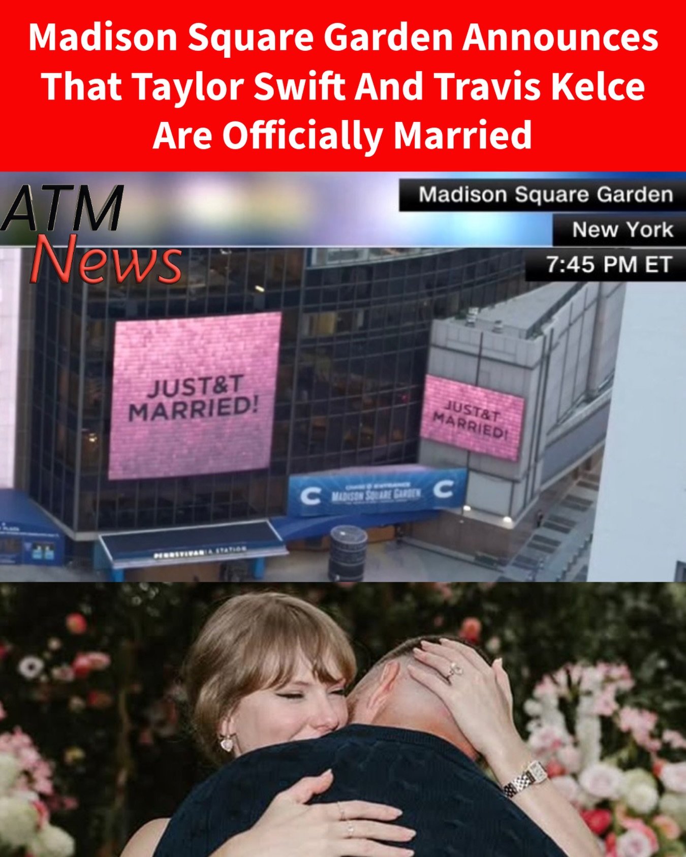 #Congratulations 🎉❤️ and good luck to the newlyweds, #TaylorSwift and #TravisKelce.—#AdamSandler reportedly officiated the wedding.