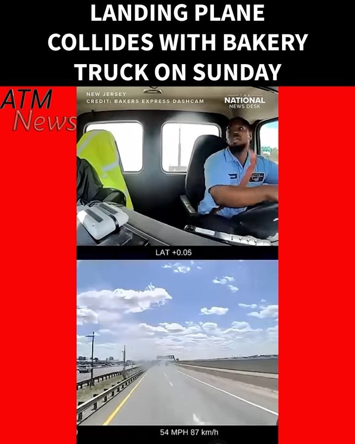 #OMG! Around 1:50 p.m. EST on Sunday, May 3, 2026, the landing gear of a United Airlines Boeing 767 from Venice, landing at the Newark Liberty International Airport, hit a light pole and a bakery #truck on the New Jersey Turnpike. The light pole then hit a #Jeep, according to the New Jersey State Police.—The bakery truck driver was taken to the #hospital with minor injuries. The plane, which landed safely after the collisions, had 200 passengers and 10 crew members aboard. —#PlaneCrash