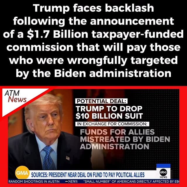 Oops! Some #lawmakers are not happy about the news that Trump voluntarily dismissed his $10 billion lawsuit against the #IRS in exchange for a new $1.7 billion "Anti-Weaponization Fund” to compensate individuals who allege the federal government unfairly targeted them.