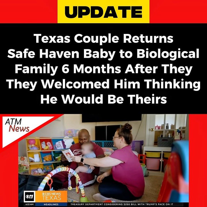 The Texas couple who were hoping to keep the baby they were adopting after his biological parents abandoned him at the hospital under the Baby Moses law, finally returned him to the biological family.—Background—A female college student gave birth to a baby boy at a Texas hospital in October 2025, with the father present. The next day, they both agreed and legally abandoned the #newborn under Texas’s Baby Moses law, also known as the Safe Haven law.—In November 2025, the baby was placed with Lisa and Vincent Blow, who were looking to adopt. They were told, “he is yours.” They got to name him, bond with him, take care of him, because in their mind, it was already theirs. They were waiting for the #adoption to be finalized.—Three months later, in February 2026, DFPS informed them that the biological family had reached out, seeking to retrieve the baby. According to what they were told, the birth mother didn’t tell her parents that she had a baby until February. Now her parents, who are the baby’s #grandparents, are pushing to get him back.—The adoptive mother wrote a letter to the #BioMom to inform her that she can be involved in the child’s life forever if she lets her keep the baby.—The baby boy has a birth defect that could require surgery well into his teenage years. The birth mom told DFPS that the adoptive parents can care for the baby until two weeks after the first surgery is done.