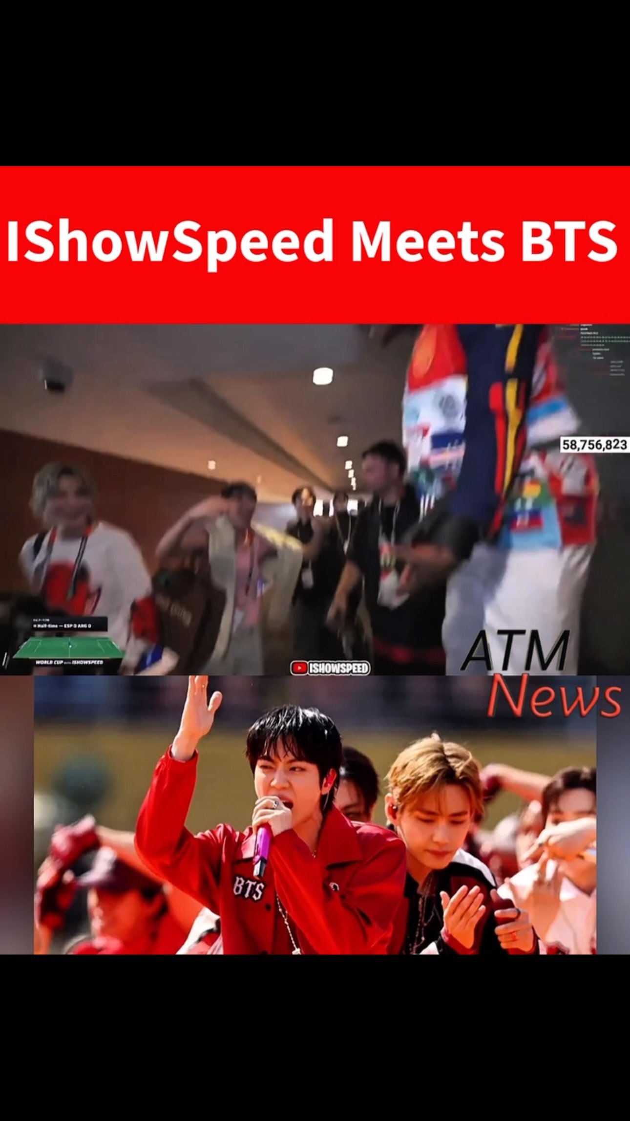 #IShowSpeed didn't hide his excitement when he met #BTS 😅