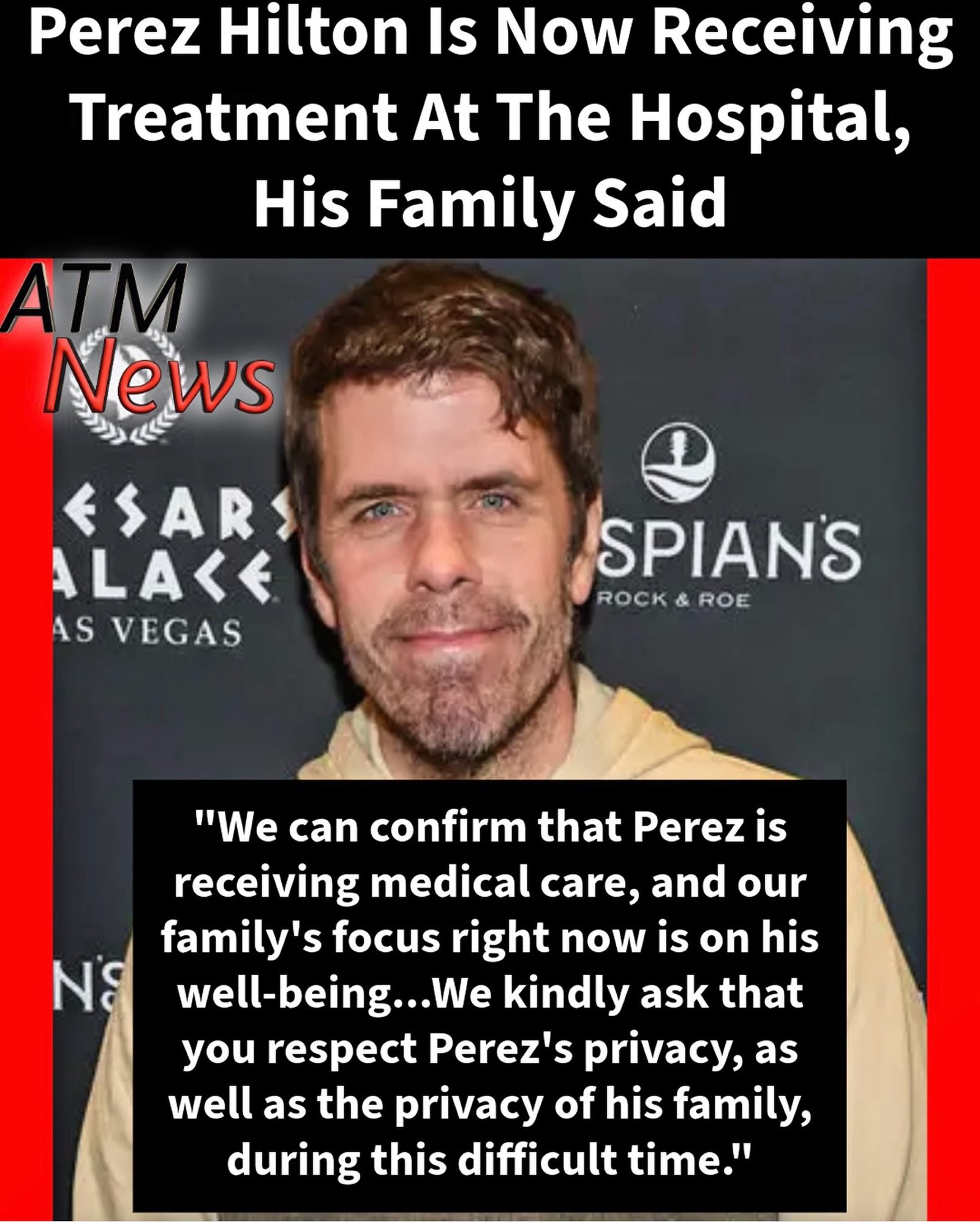 #PerezHilton has been hospitalized following last night’s bloody appearance on #TikTok Live.