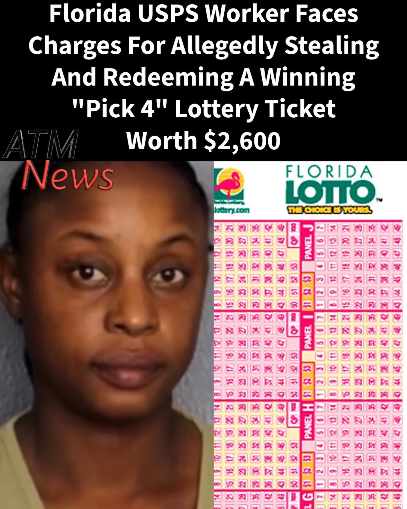 Lakaysha Lockhart, 28, a #USPSmail carrier in Oakland Park, Florida, was arrested on July 23, 2026, after an investigation allegedly revealed that she stole a winning "Pick 4" #lottery ticket from the mail and fraudulently claimed the $2,600 #prize on June 29.—The rightful winner mailed the ticket to a relative as a #gift. They filed a police report after the ticket failed to reach its destination, prompting an investigation. Lockhart has been charged with grand theft, possession of stolen mail, dealing in stolen property, and using a communication device to commit a felony.