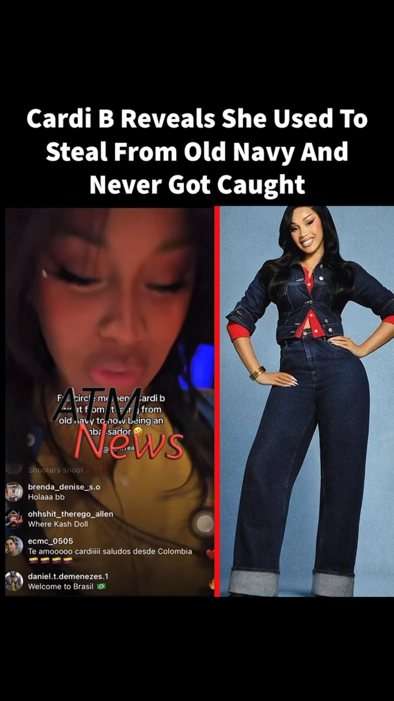 While thanking #OldNavy for making her a brand ambassador, #CardiB said it is a full-circle moment because she used to steal from their stores without getting caught.