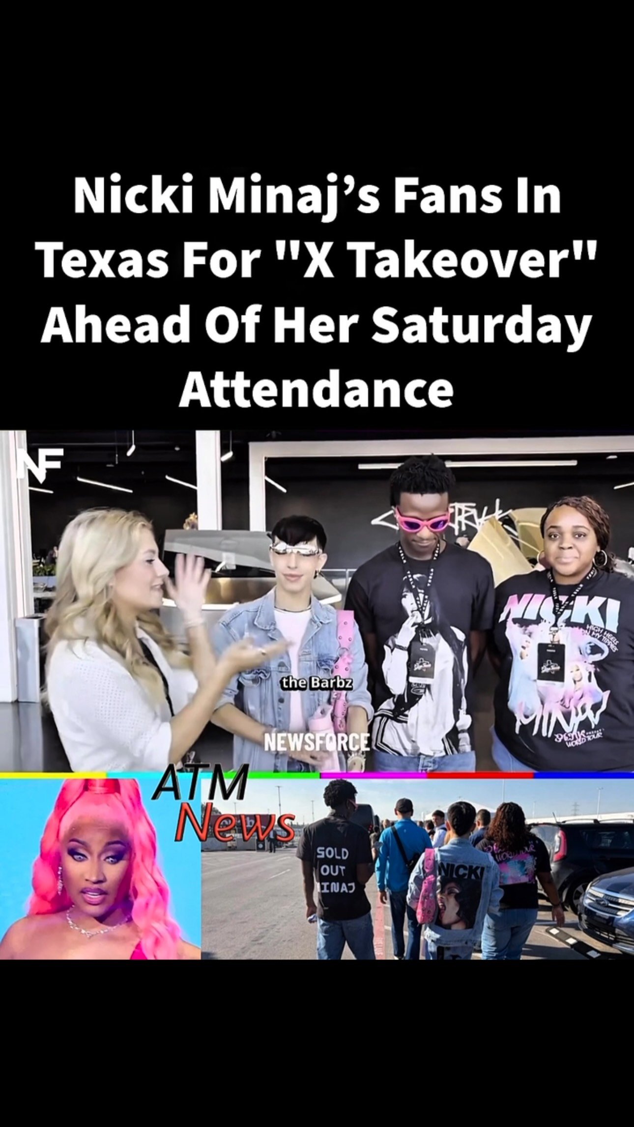 Nicki Minaj’s Barbz prove they are always in her corner, with many traveling to Texas for the X Takeover event, where she is set to speak on Saturday.—🎥 @newsforce.live