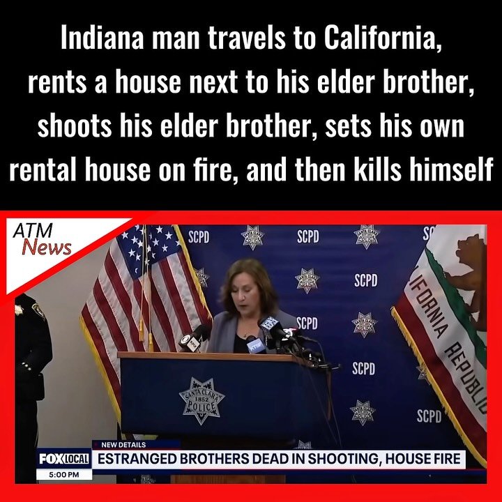 According to #California authorities, Matthew Heflin, 49, traveled from Bloomington, #Indiana, stayed in the greater San Jose area for weeks, before secretly renting a house next door to his estranged brother, Mark Heflin, 52, with the sole purpose of killing him.—On the afternoon of Friday, May 8, 2026, while Mark was retrieving items from his car right in front of his residence, Matthew fired multiple shots, killing him instantly.Matthew then set the rental house he was staying in on fire using fire logs he had delivered, before killing himself. Matthew reportedly had four guns and $95,000 in cash when officers discovered his body in the rear of the burned rental house.—Authorities said #family members had no idea Matthew lived at the next-door home in the days leading to the shooting.