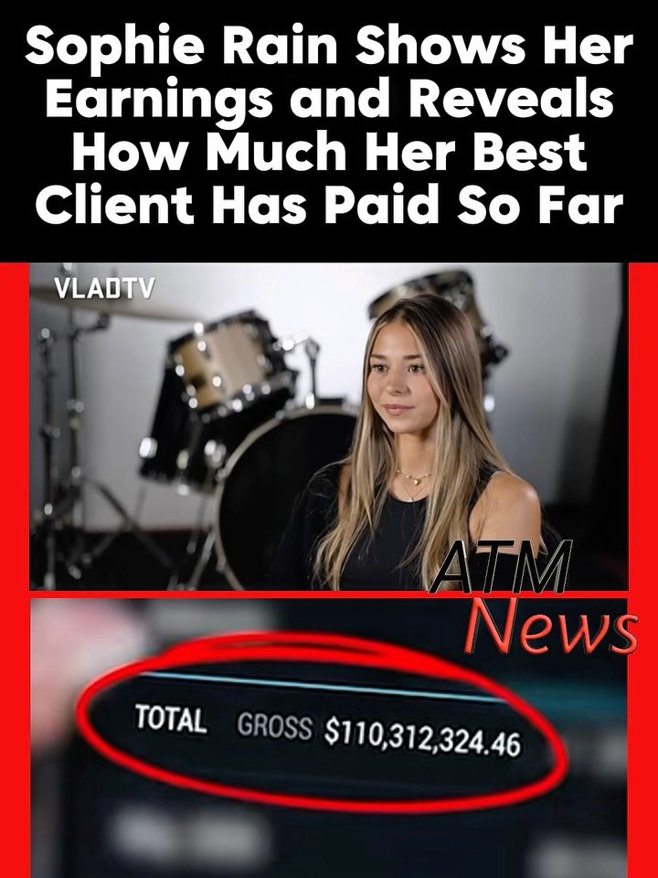 #SophieRain showed DJ Vlad a screenshot of her gross earnings, proving she has made over $110 million on #OnlyFans.—She also revealed that her best #client has paid her over $7 million so far.