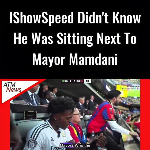 😆! #IShowSpeed didn't realize he was next to NYC Mayor #ZohranMamdani at the World Cup game until his chat mentioned it.