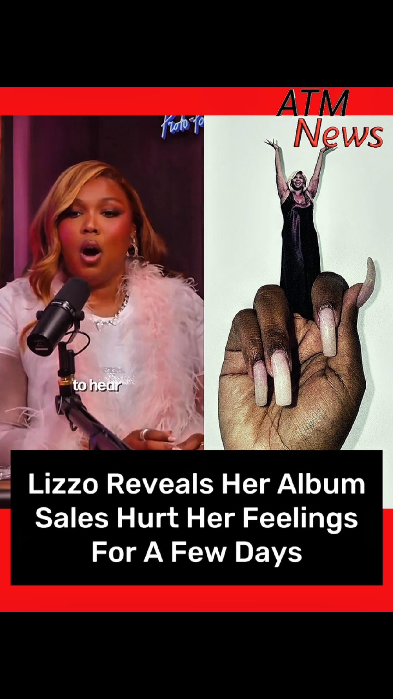 #Lizzo opened up to Proto Pop about her latest album "B*TCH" and revealed that the very low numbers hurt her feelings because she took the project to heart and put a lot of effort into it.