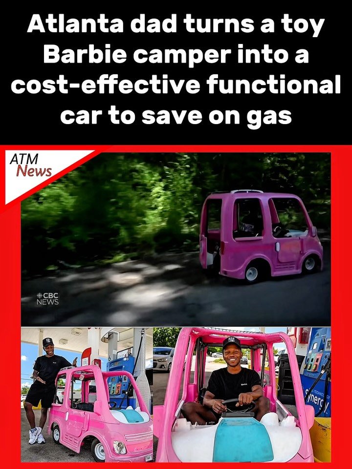 This #Atlanta dad, Mali Hightower, got creative to save on gas. Y’all know gas prices are high right now. With his #Barbie camper, which he turned into a fully operational car, he only pays $3 to fill his tank.—Cops stopped Hightower at times, but officers reportedly loved the #car. He just makes sure to stay off the highway.