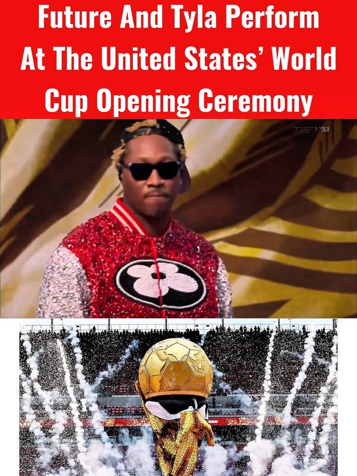 #Future and #Tyla took the stage at #SoFi Stadium to perform their new song 'Game Time' at the U.S. FIFA #WorldCup ceremony.