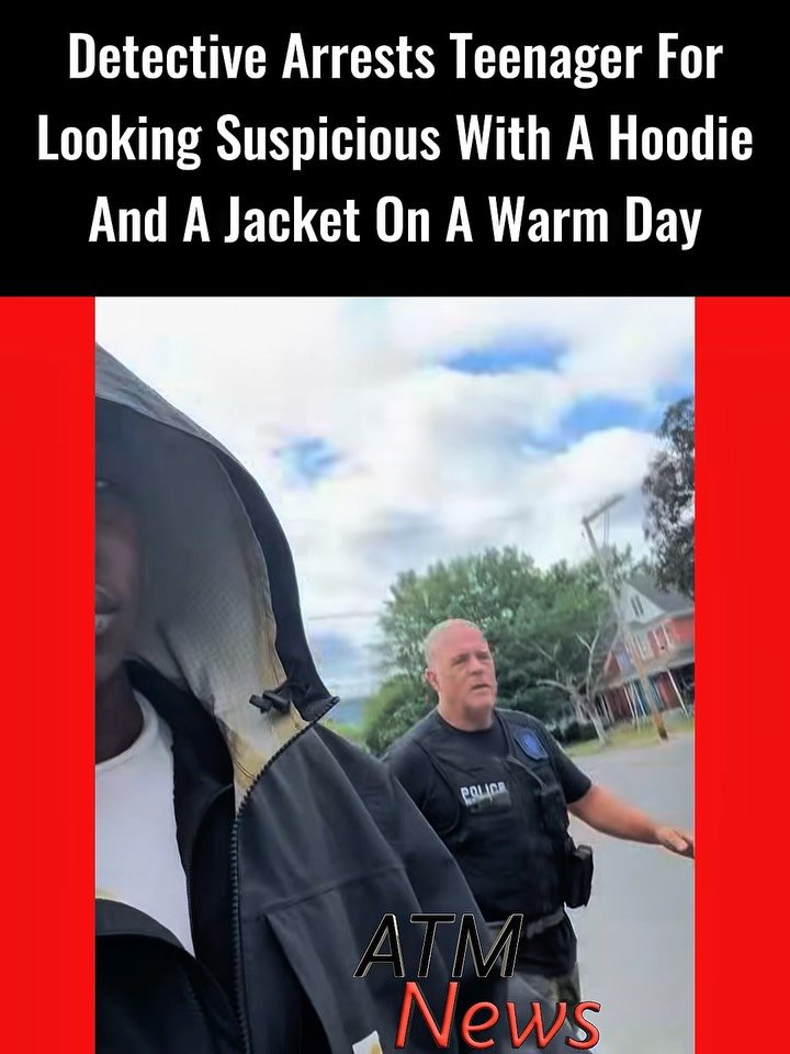 😳! A #detective with the Lycoming County District Attorney’s Office is under fire after a #father shared a video on Instagram showing him arrest his 18-year-old son simply because he looked suspicious in a hoodie and a jacket yesterday.—According to the father, the teenager was walking to his #grandmother’s house in #Williamsport, Pennsylvania, when the incident occurred. He also clarified that his son covers himself because he has eczema. The boy was handcuffed and briefly detained. —In a press release, the District Attorney’s Office claimed that the boy refused to answer questions while walking in an area where someone was shot back in April, which raised suspicion.—🎥 @nourriddene39