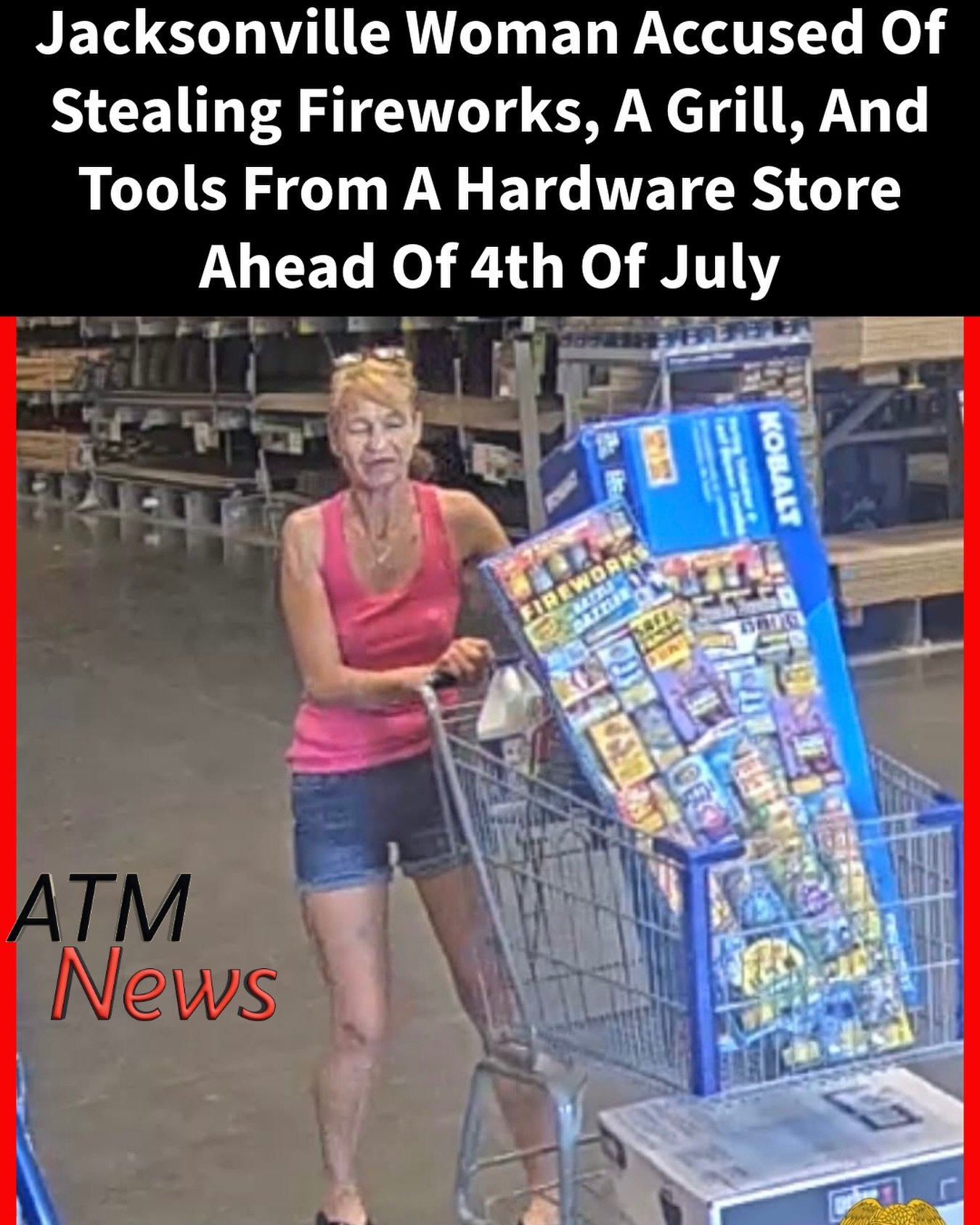 The #Jacksonville Sheriff’s Office shared an image of a woman who they say stole a grill, fireworks, and tools ahead of Independence Day. All the stuff she allegedly took totaled over $500! A store #employee allegedly tried to stop her, but she drove off.