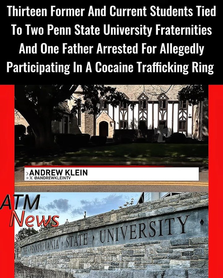 Thirteen #PennStateUniversity students, current and former, are facing cocaine #trafficking charges after authorities said they packed and distributed cocaine from their Delta Upsilon and Sigma Chi off-campus fraternity housing to acquaintances and friends at the University over multiple years.—Paul Robinson, father of Thomas Robinson, who studied at Penn State until 2024 and was a Delta Upsilon #fraternity brother, was also arrested. The attorney general called Thomas Robinson the "ringleader" and alleged that his father, Paul Robinson, who is now charged with felony tampering with evidence and hindering investigation, attempted to hide a safe containing drugs and #cash from investigators.