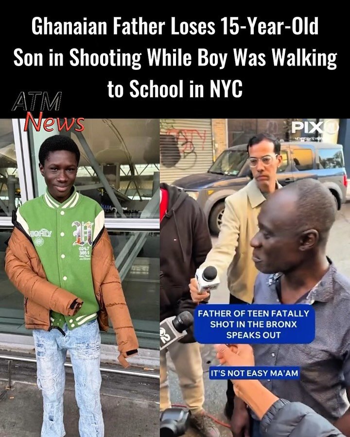 💔💔💔 A father is mourning his 15-year-old son, Javits Frimpong, who was fatally shot while heading to school Thursday morning in the Bronx. Javits had moved to the United States from Ghana just a year ago to live with his father, Thomas Frimpong.Police said Javits was shot in the stomach near Crotona Park around 9:30 a.m. He then ran about a block before collapsing and later died at a hospital. His father believes bullying led to his son’s killing, though police have not confirmed a motive.Investigators are searching for three teenage boys in connection with the killing. Surveillance footage captured a person fleeing who matched a police description of someone wearing a black hoodie, black sweatpants, and a mask.—🎥 PIX11 News