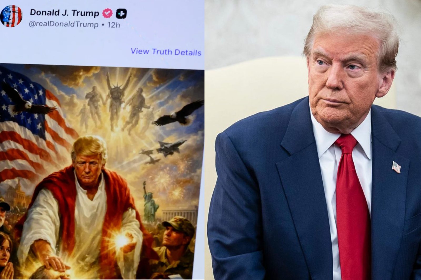 Trump Faces Backlash for Sharing Jesus-Like Photo of Himself