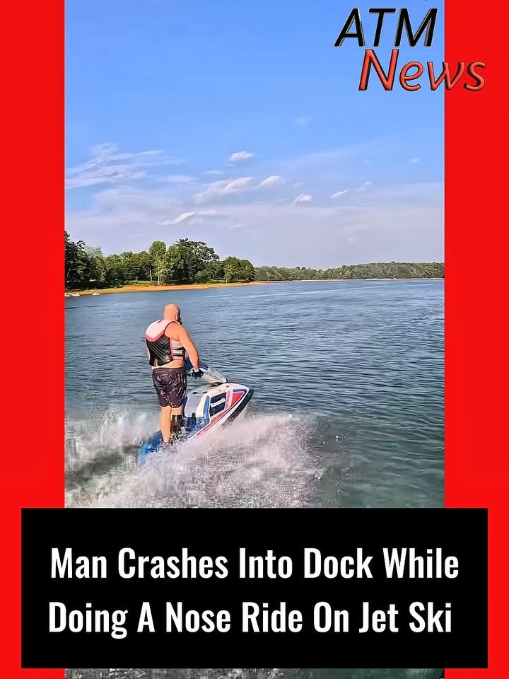A man named #DillanStapler shared on Facebook that he passed out on a #JetSki and smashed into a dock while doing a #NoseRide, which is considered dangerous. Thankfully, he is doing better but said he lost 15 minutes of memory.