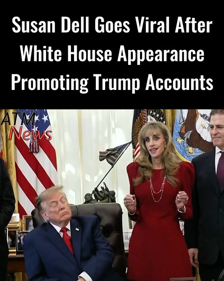 Susan Dell, wife of billionaire Dell Technologies CEO Michael Dell, went viral after appearing alongside President Donald Trump at the White House on Wednesday, October 7. Footage of her remarks sparked widespread discussion online, including comments about her appearance. During her speech, Susan encouraged parents and grandparents to claim their children’s Trump Accounts, designed to help children build savings for their future. Afterward, Trump asked Michael whether his wife was considering running for office and gave her his “complete and total endorsement.” The Dells previously pledged $6.25 billion to Trump Accounts, providing $250 each to 25 million eligible children. The donation goes into children’s investment accounts. More than 10 million accounts had already received the contribution, with millions more expected to be funded by the end of the week.